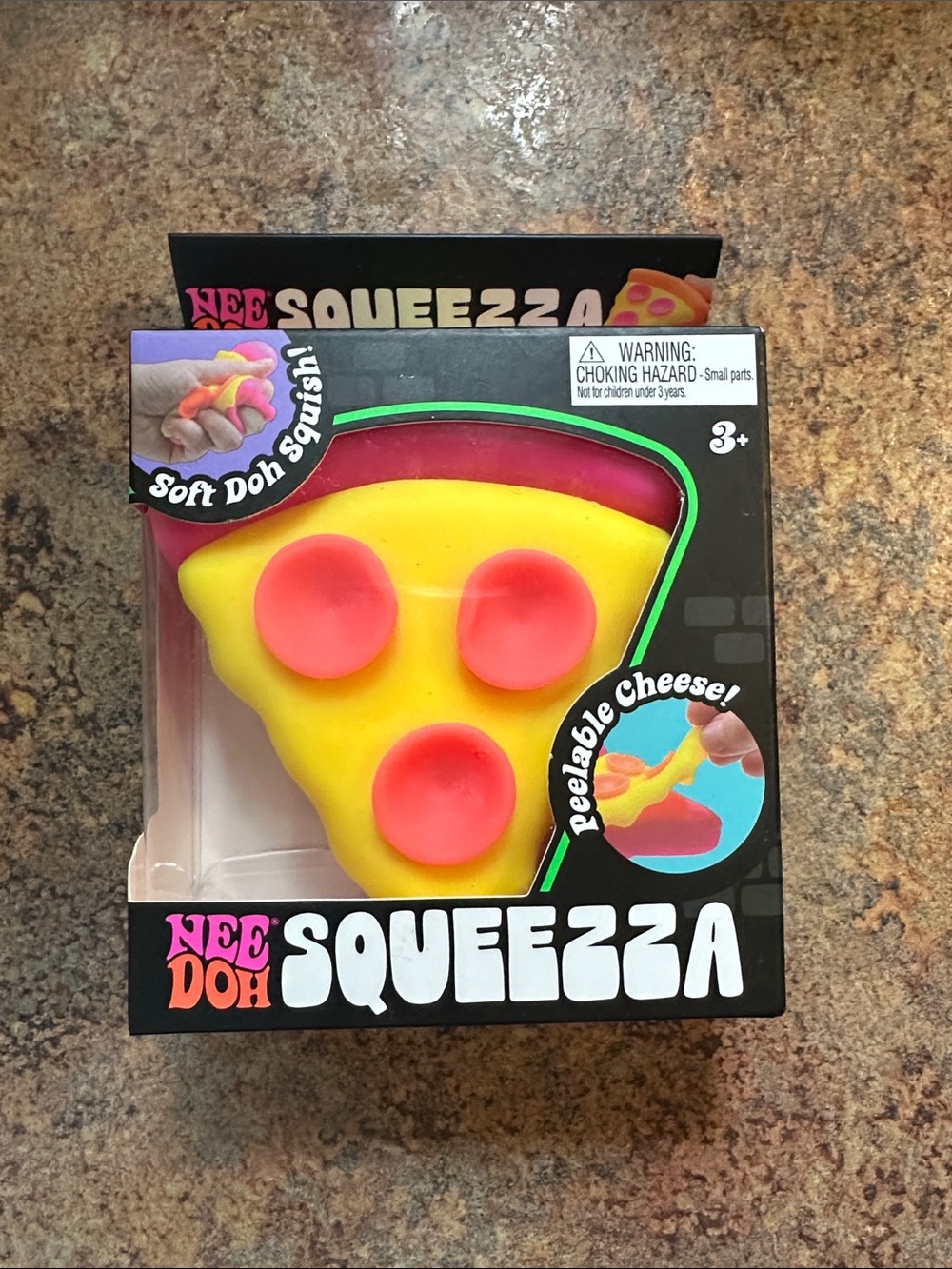 NeeDoh Squeezza Yellow & Pink Pizza Slice Stress Toy